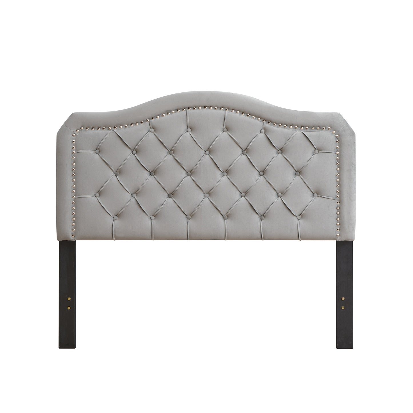 Grey Velvet Upholstered Bed