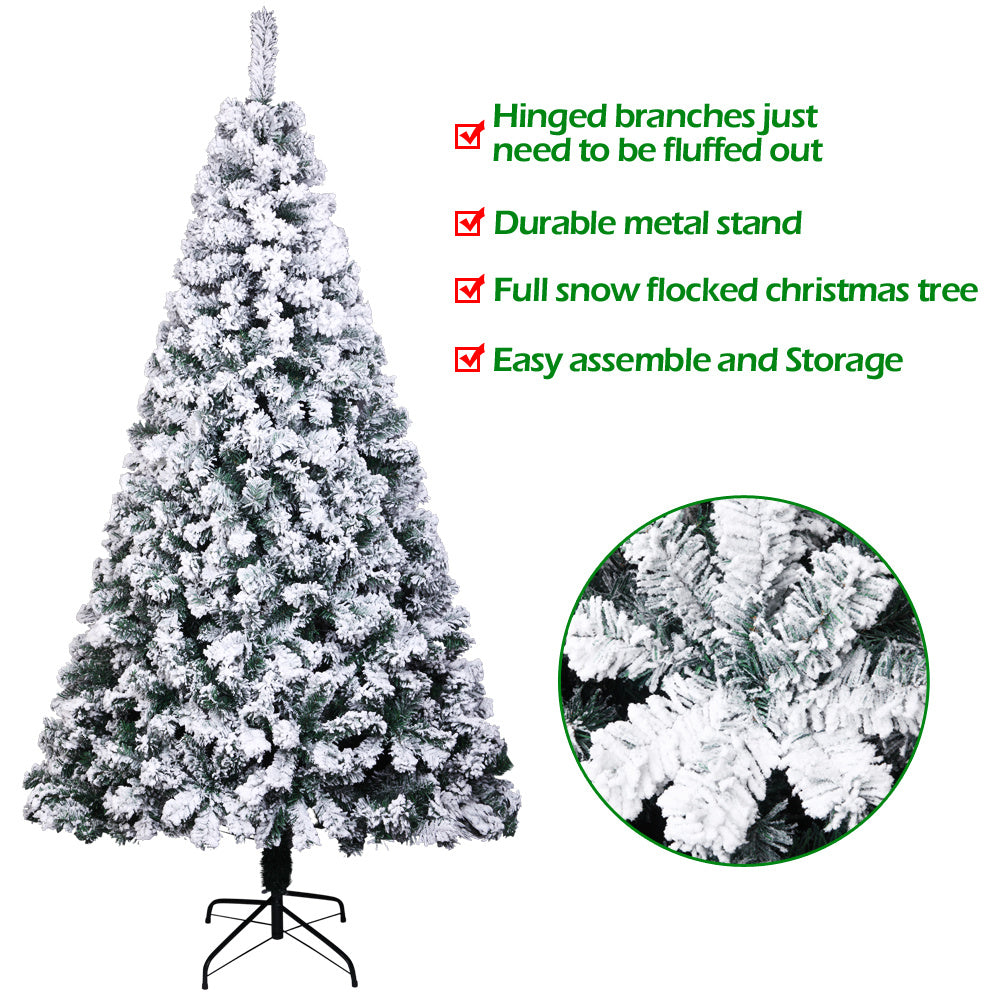 7ft Pvc Flocking Christmas Tree