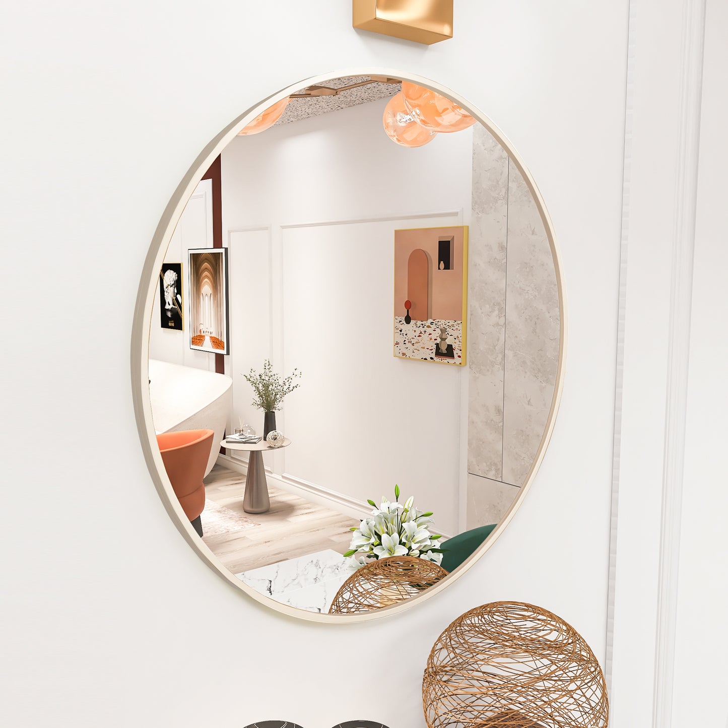 Matte Gold Wall Mirror