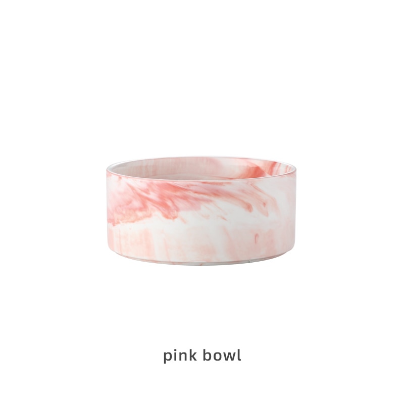 Marbling Ceramic Double Bowl For Pet