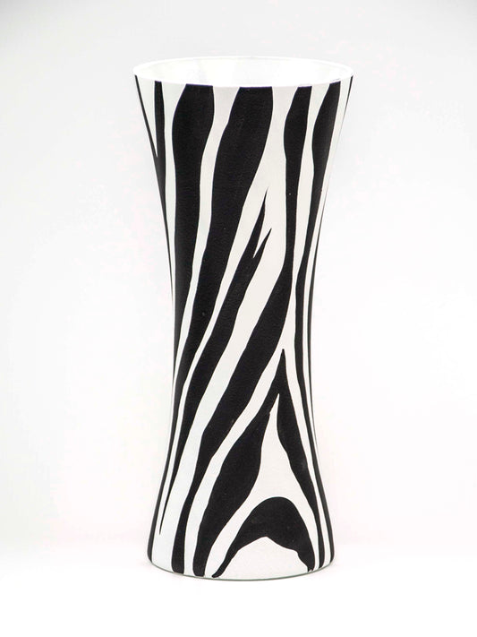 Home Decor Zebra Print Glass Vase