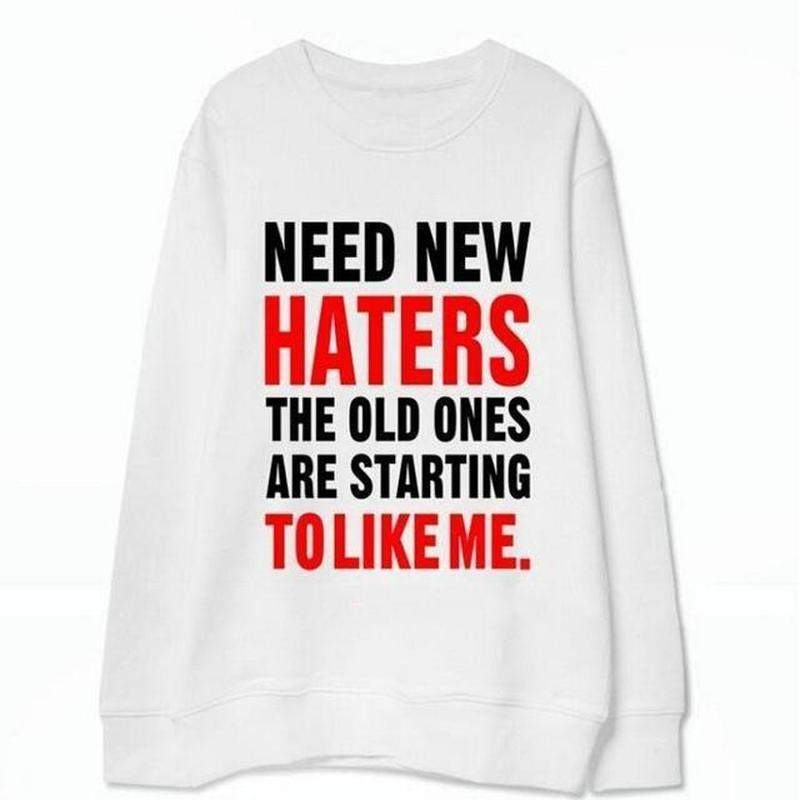 Crew Neck "New Haters" Sweater