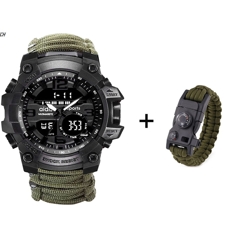 Waterproof Military Watch Band w/ compass