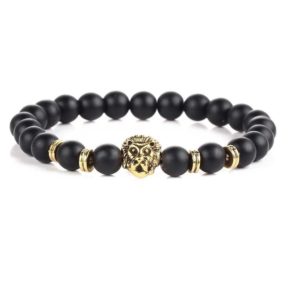 Black Lion Head 18K Gold Plated Bracelet