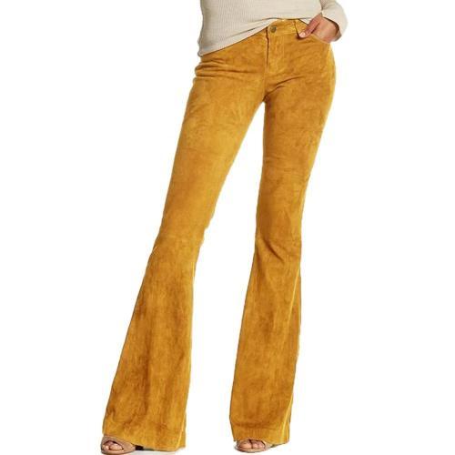 Retro Casual High Waist Bell-Bottom Trousers