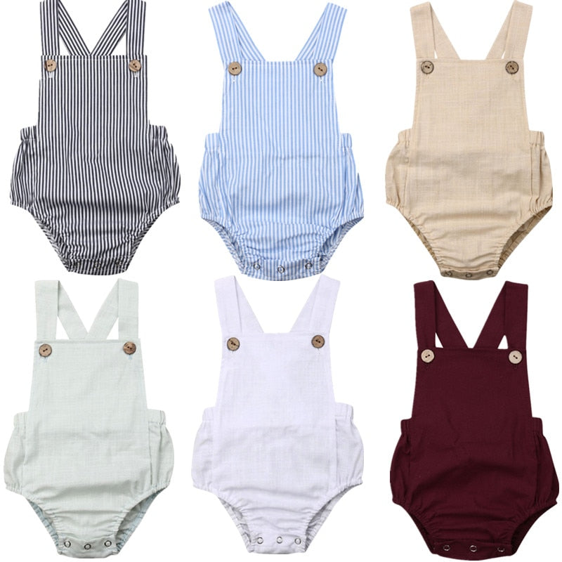 Infant Baby Boy Girl Button Jumpsuit