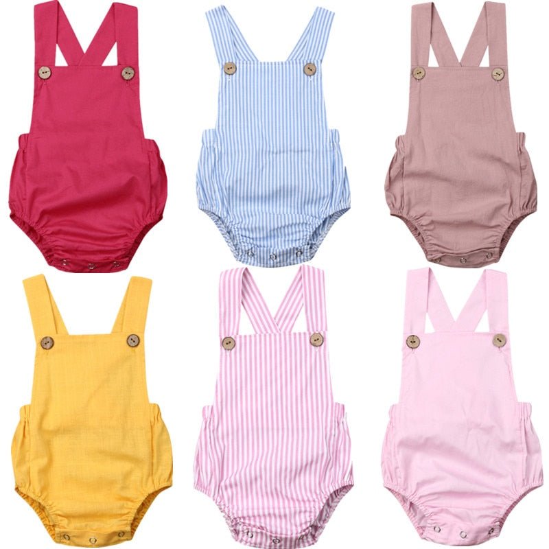 Infant Baby Boy Girl Button Jumpsuit