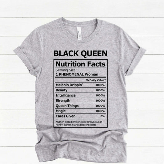 Black Queen Nutritional Facts T-Shirt