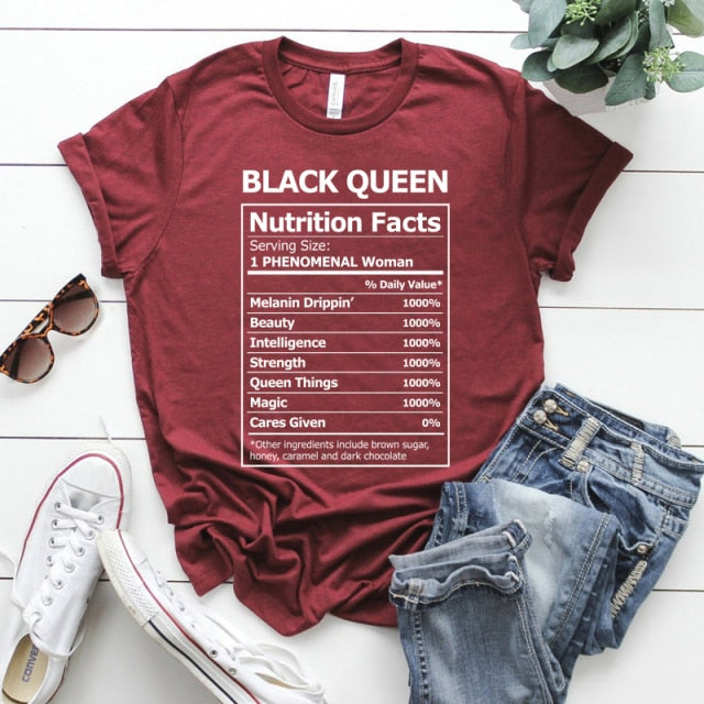 Black Queen Nutritional Facts T-Shirt