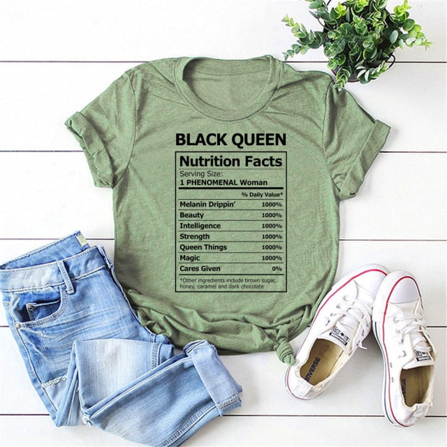 Black Queen Nutritional Facts T-Shirt