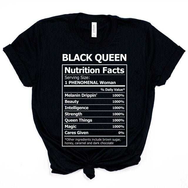 Black Queen Nutritional Facts T-Shirt