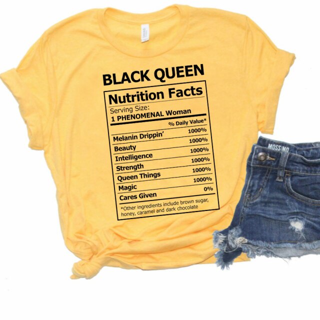 Black Queen Nutritional Facts T-Shirt