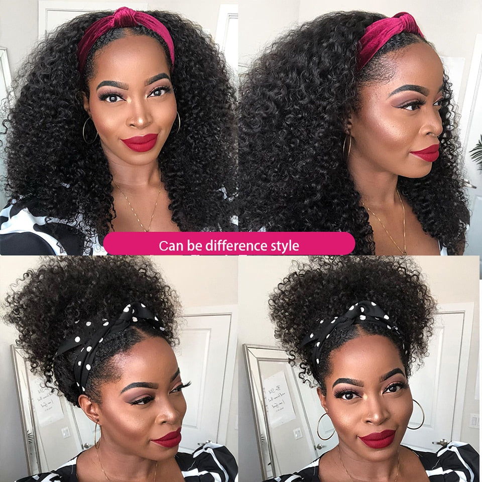 Brazilian Curly Hair Headband Wig