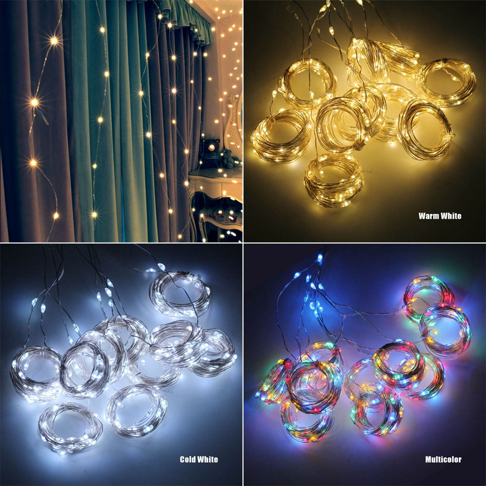 LED Curtain String Lights With Remote Home Decor