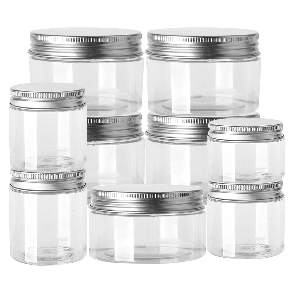 20 pc Empty Plastic Clear Cosmetic Jars