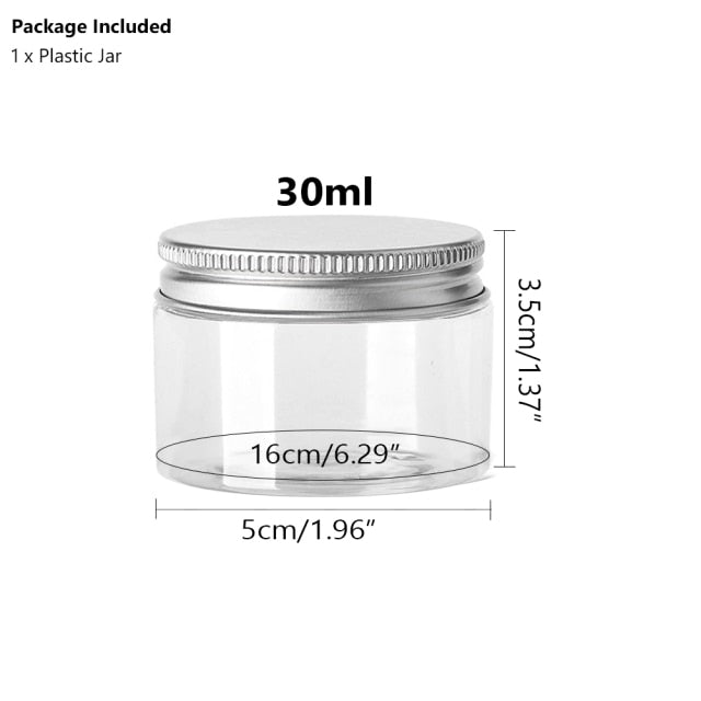 20 pc Empty Plastic Clear Cosmetic Jars