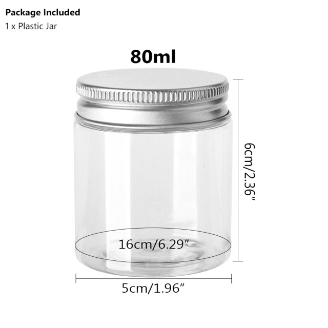 20 pc Empty Plastic Clear Cosmetic Jars