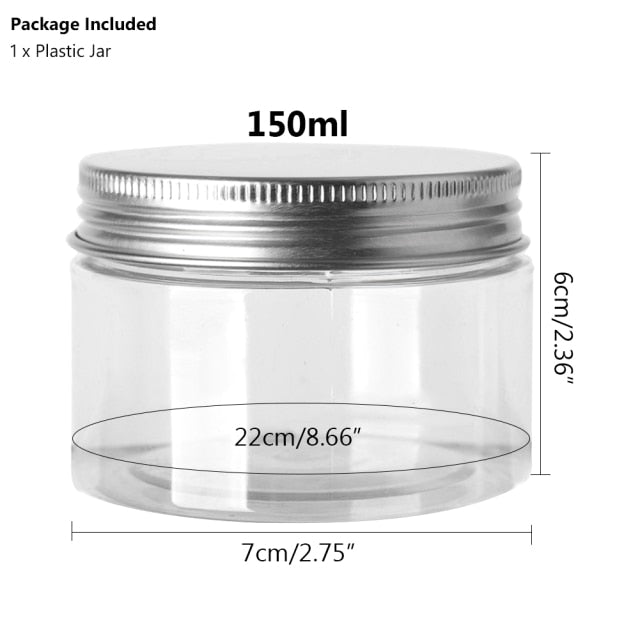 20 pc Empty Plastic Clear Cosmetic Jars