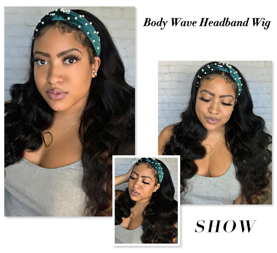 Glueless Human Hair Headband Wig