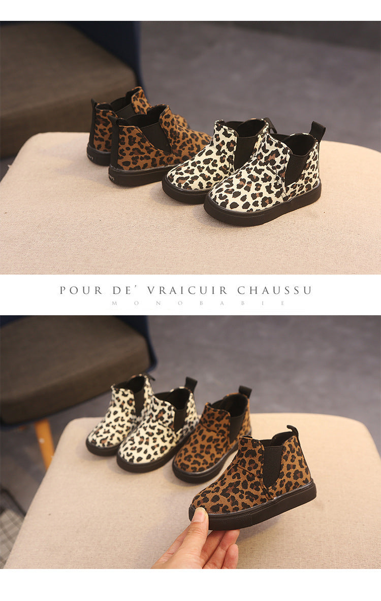 Toddler Leopard Slip-On Boots