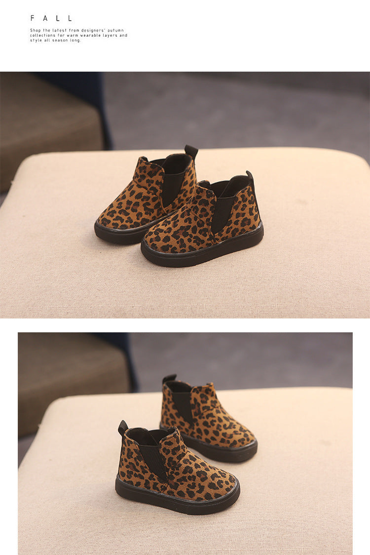 Toddler Leopard Slip-On Boots