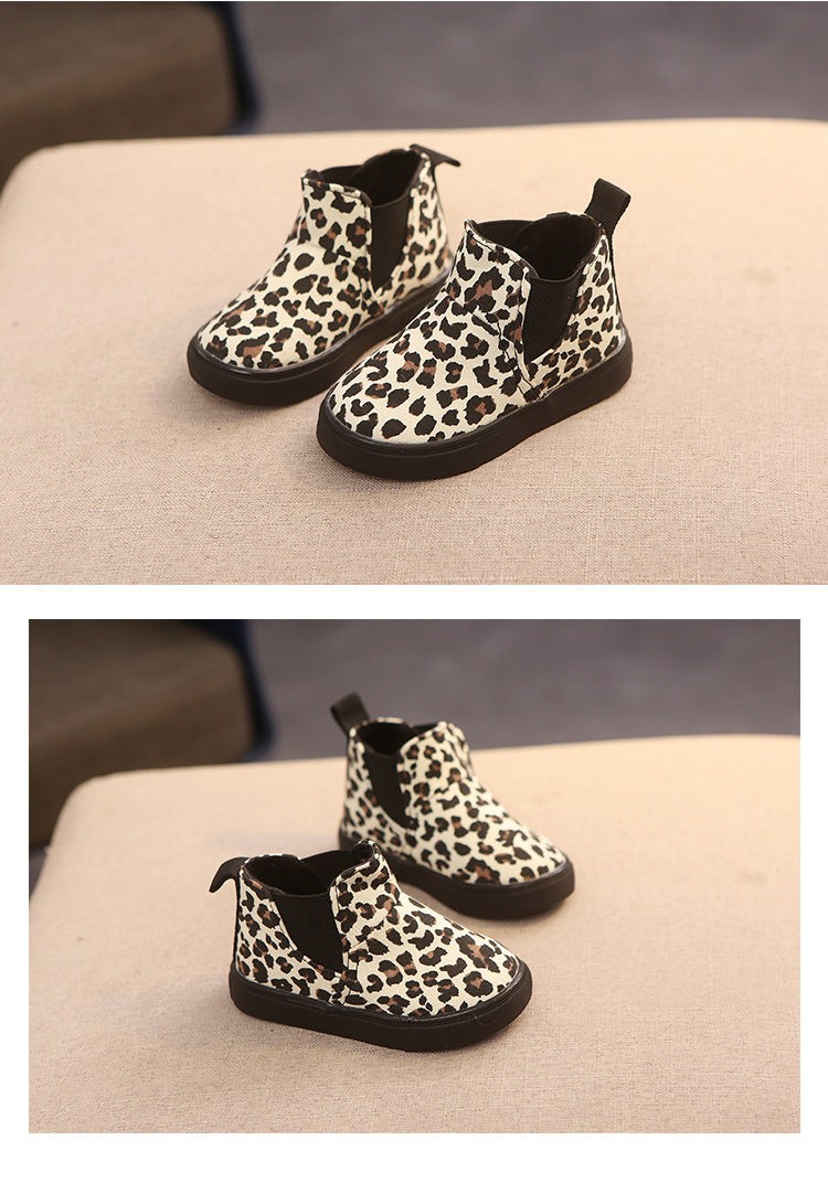 Toddler Leopard Slip-On Boots