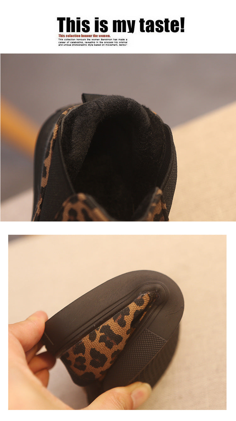 Toddler Leopard Slip-On Boots